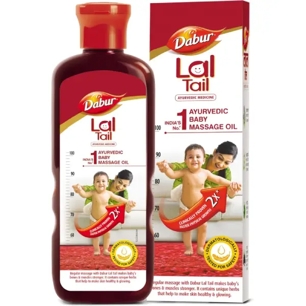 Dabur Lal Tail | Ayurvedic Baby Massage Oil | Supports Baby's Bone, Muscle & Skin Health